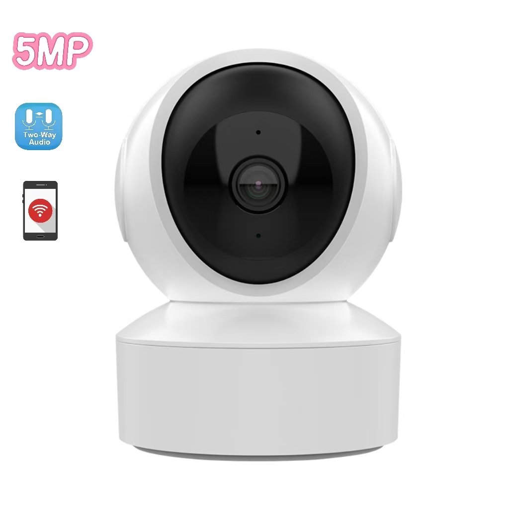 Hot 5MP HD Indoor Security Camera Night Vision Motion Detection 2.4G 5G Dual Band WiFi Built-In Mic NVR Cloud CMOS SD POE