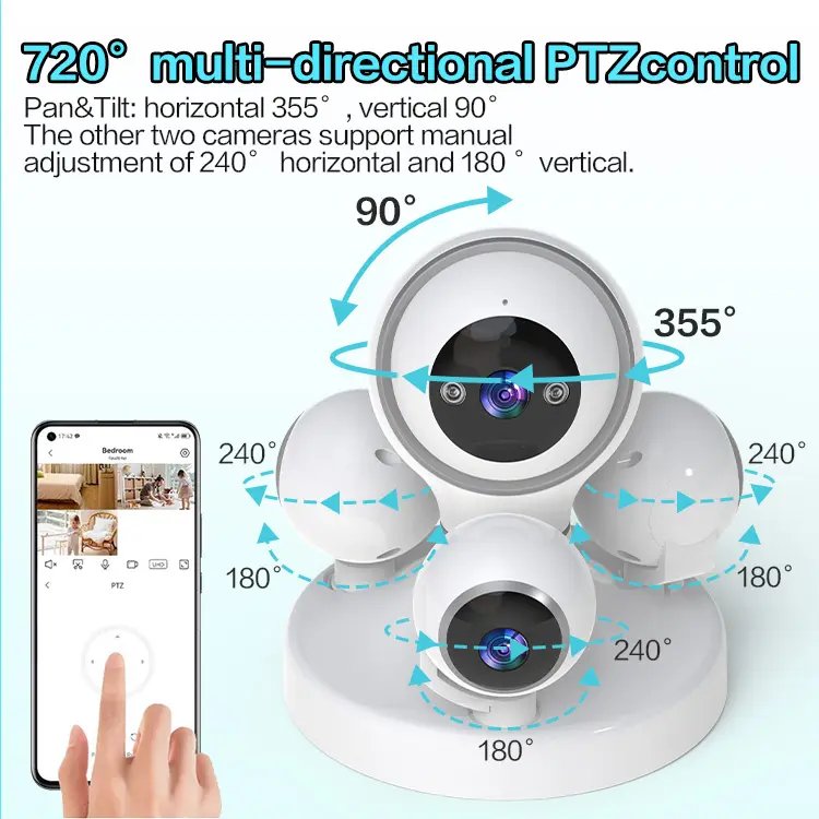 16mp Mini Cctv Camera Indoor Wireless 720 Degree Home Security Camera Baby Monitor With Camera And IPC360HOME App