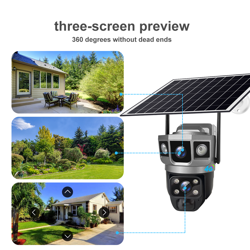V380 4MP Outdoor Solar Camera Wireless CCTV Security Cameras Surveillance V380 solar 4G Network camera Solar