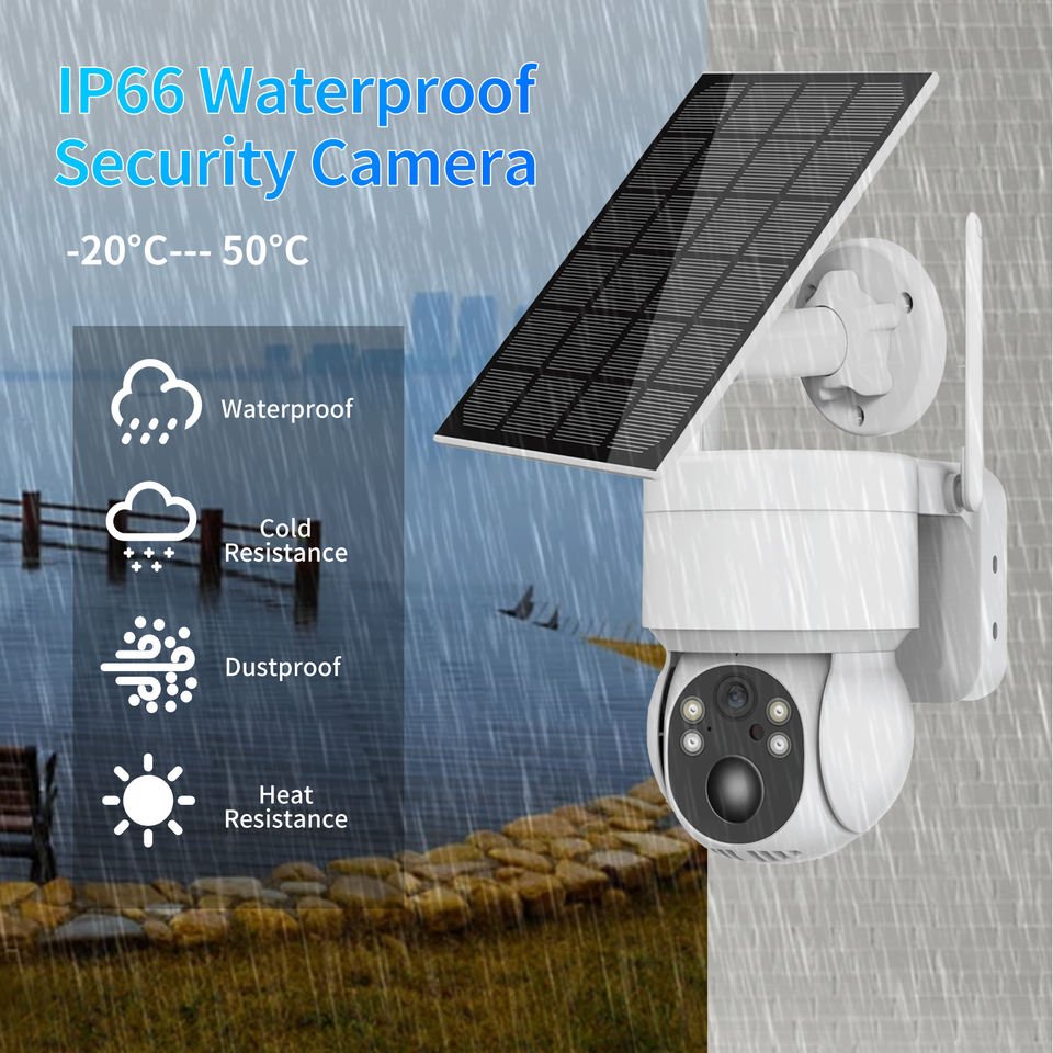 2022 ICSEE Wifi Smart Outdoor 360 PTZ PIR 1080P Camera Solar Panel Powered CCTV IP Wireless Security Surveillance Network Camera
