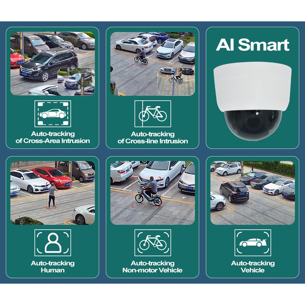 Intelligent Tracking Mini Dome PTZ Small CCTV HD Camera Auto Preset Live Streaming Church Smart AI Outdoor IP Dome PTZ Camera