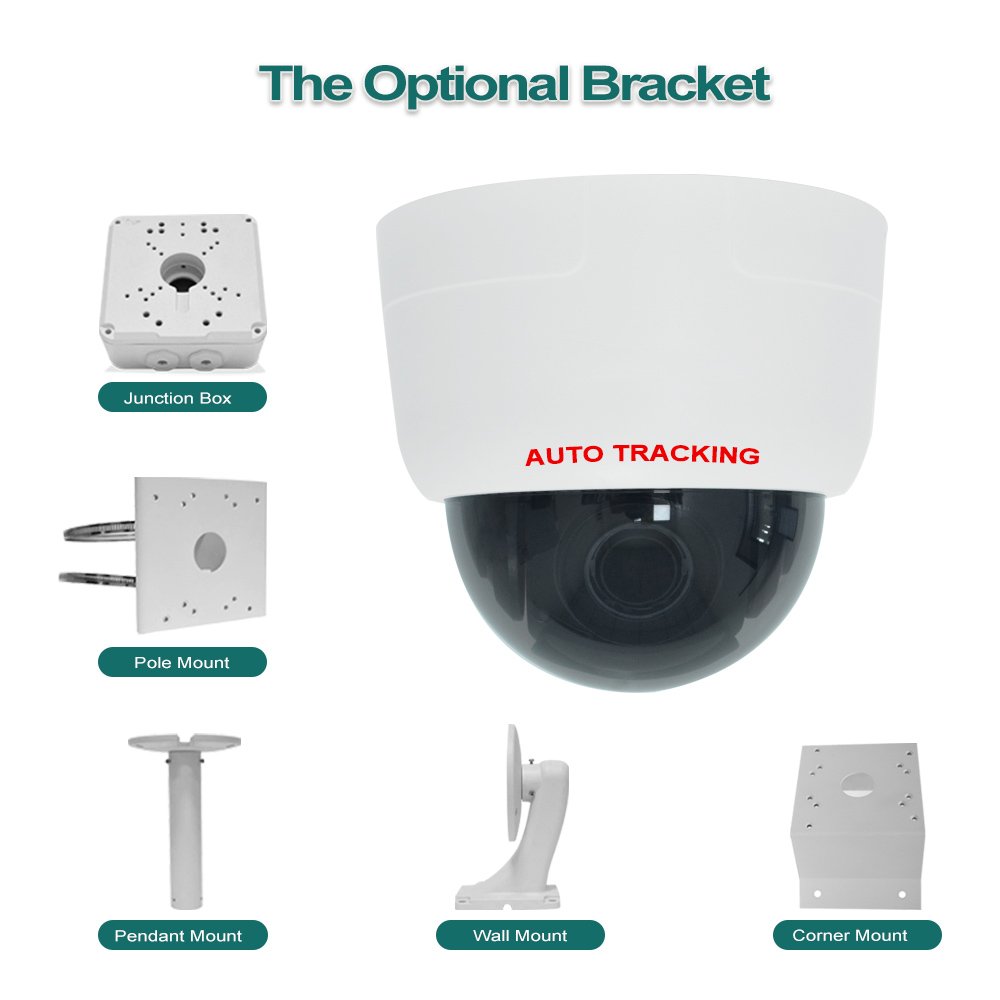 Intelligent Tracking Mini Dome PTZ Small CCTV HD Camera Auto Preset Live Streaming Church Smart AI Outdoor IP Dome PTZ Camera