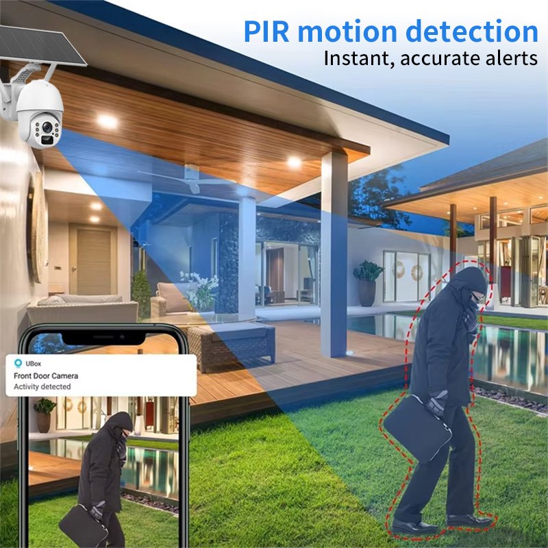 Conda Solar Powered 3MP 4G/WiFi Security Camera Dual Detection & Full-Color Night Vision for Remote Outdoor