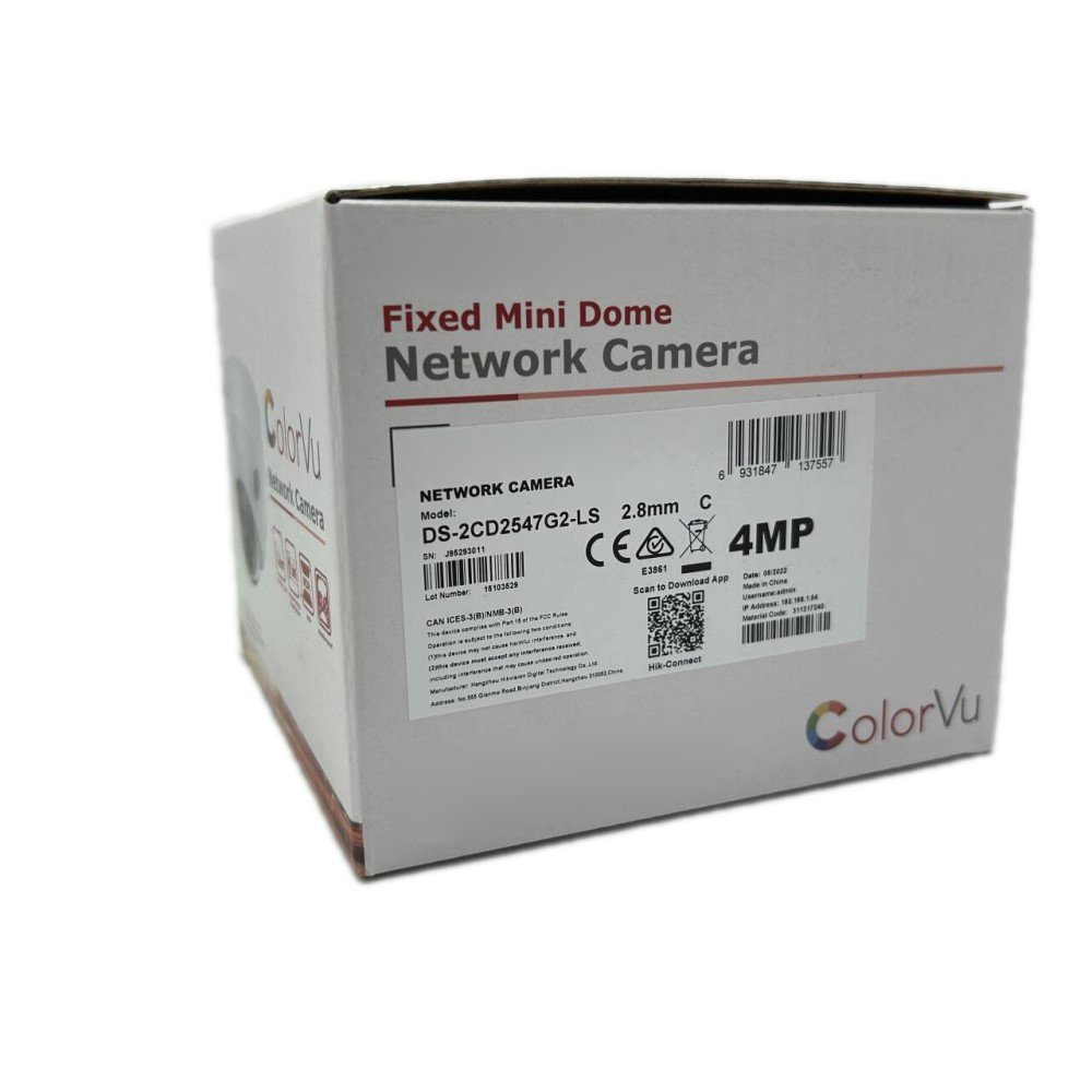 4 MP ColorVu Fixed Mini Dome Network Camera DS-2CD2547G2-LS 24/7 colorful imaging Focus on human and vehicle classification