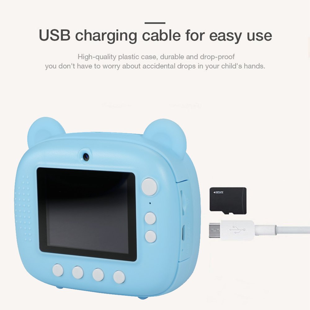 Kids Camera Instant Print 1080P Photo Printer Thermal Printing Digital Comic Video Camera For Christmas Toys Gift