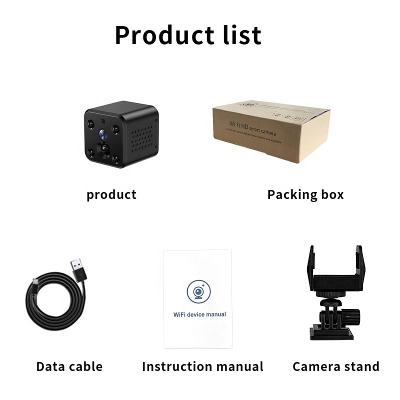 Long battery life 15 days standby mode indoor two way audio 4MP mini camera without wire