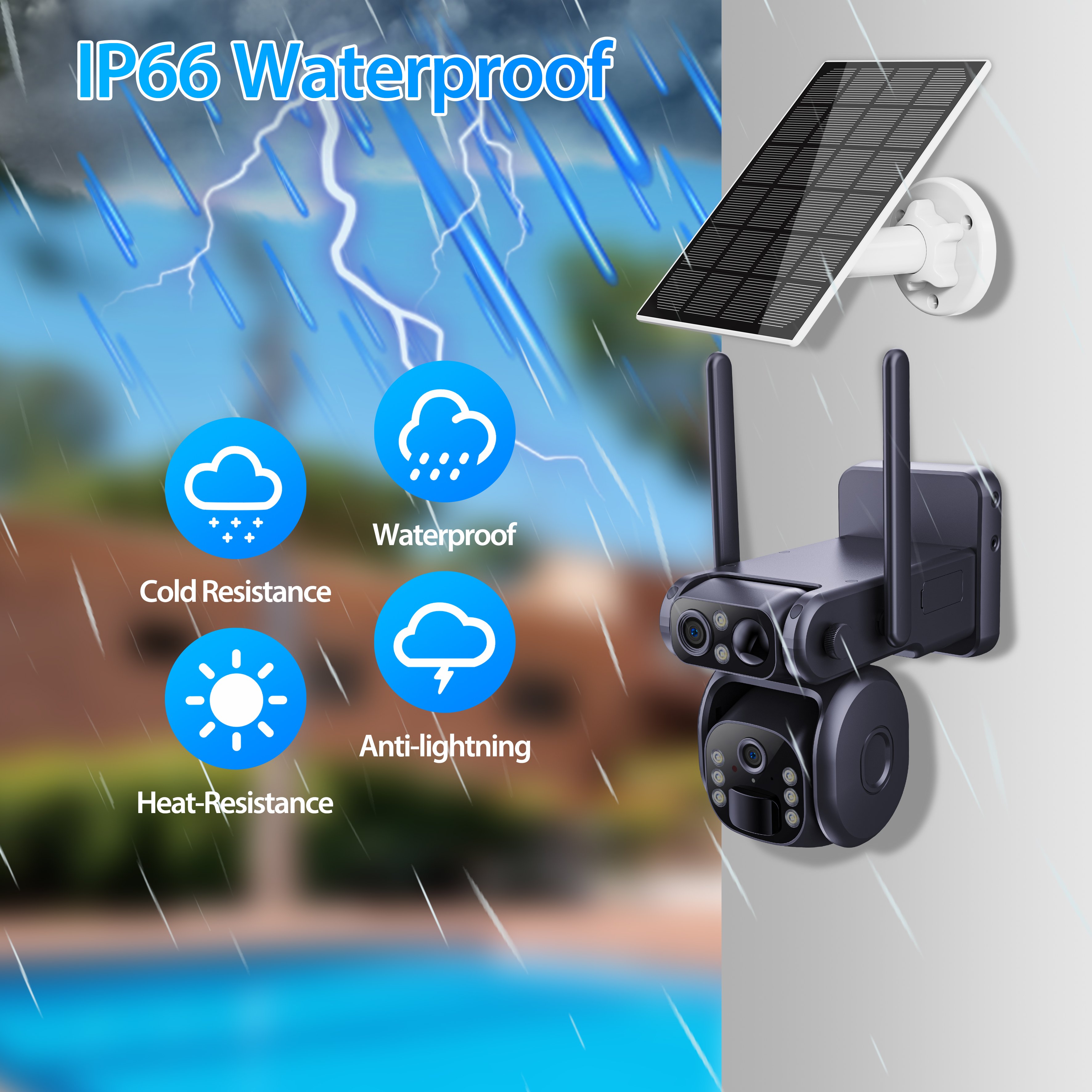 UBOX 4G Outdoor Wireless IP Bullet Security Network PTZ Camera Wifi 8MP Dual Lens Alarm PTZ Solar Panel CCTV Surveillance Camera