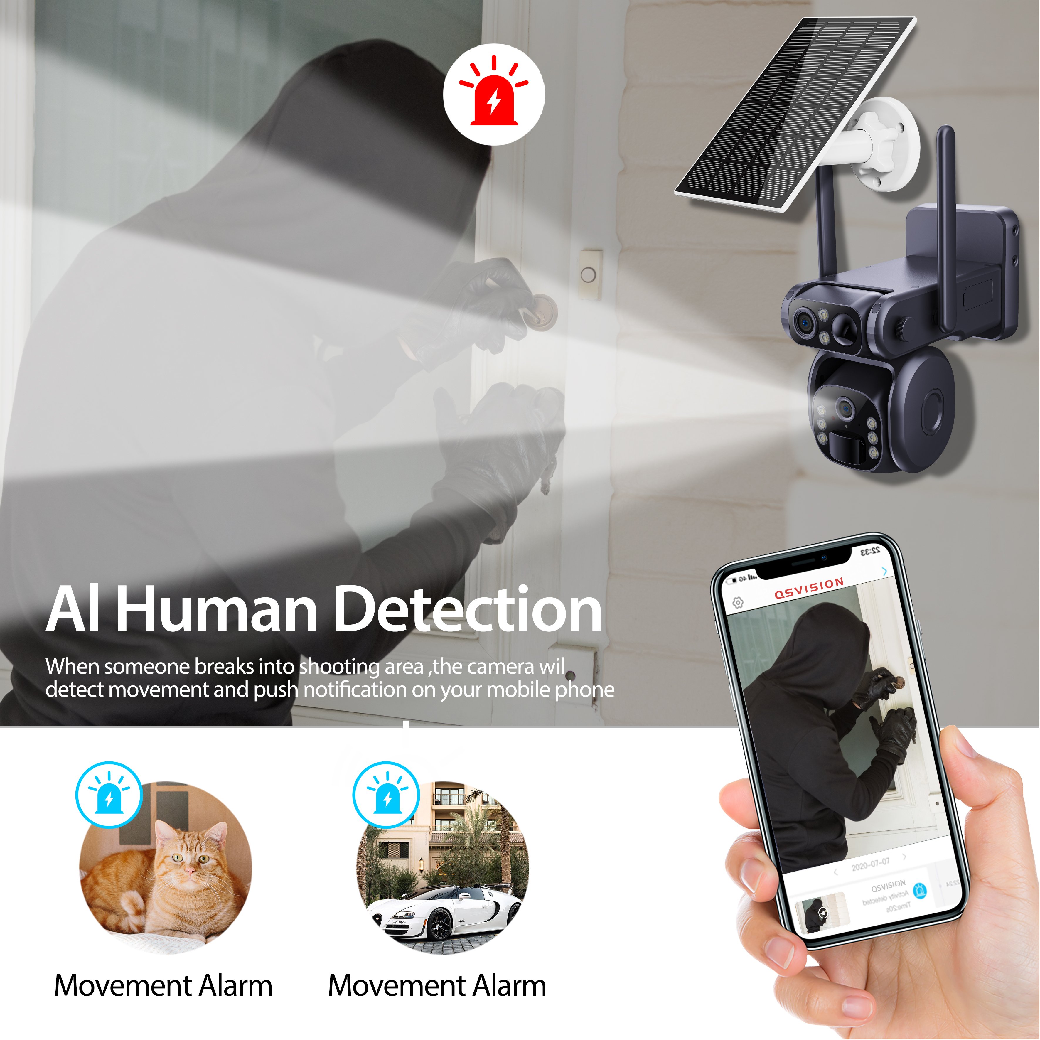 UBOX 4G Outdoor Wireless IP Bullet Security Network PTZ Camera Wifi 8MP Dual Lens Alarm PTZ Solar Panel CCTV Surveillance Camera