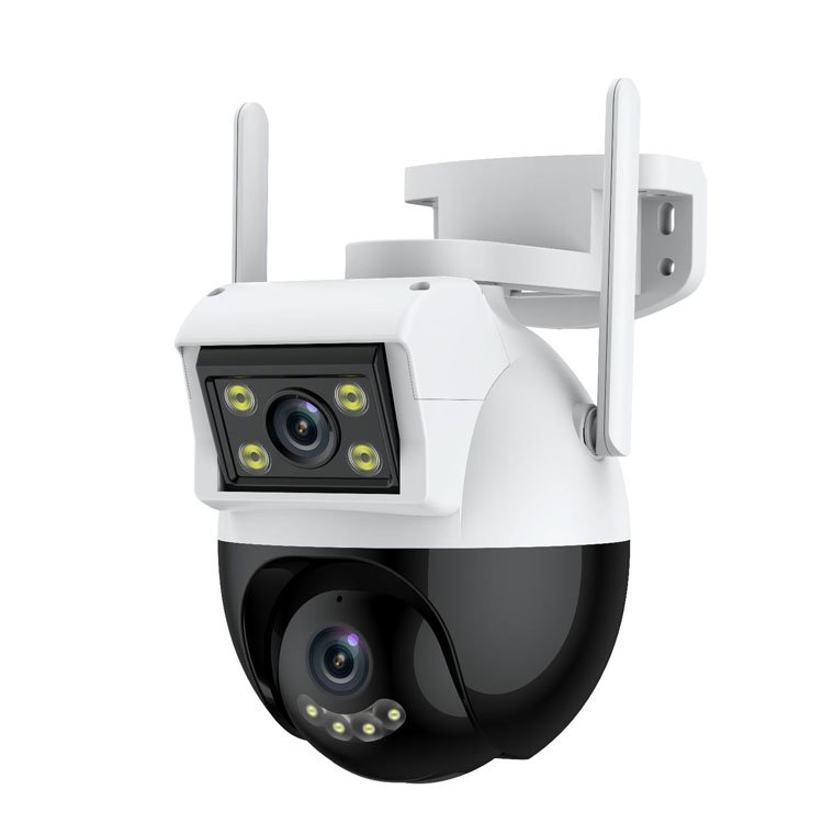 2inch PTZ wifi dual lens wireless 2-way auto tracking home outdoor security CCTV bullet camera