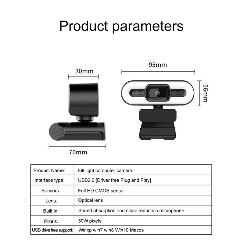 Mini Webcam USB Computer 1080P 2K 4K Webcam For PC Laptops Live Streaming Full HD Web Camera For Work With Microphone Tripod