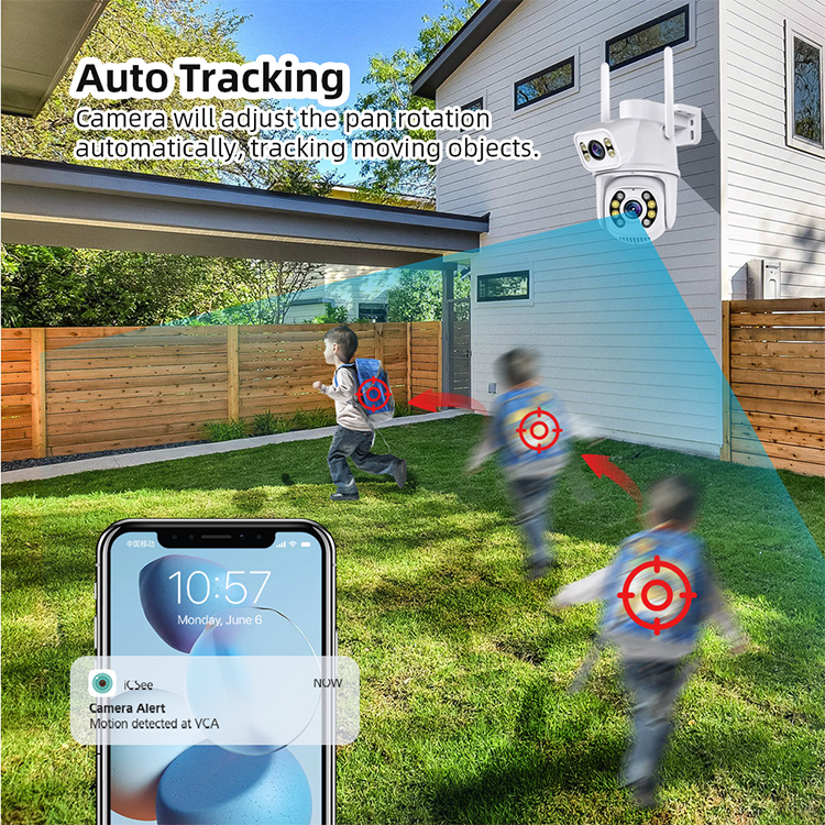 LEVOFAST Dual-Screen Wireless Outdoor WiFi 8MP IP Home Camera 6MP ICSEE Audio Alarm PTZ Cctv Camera