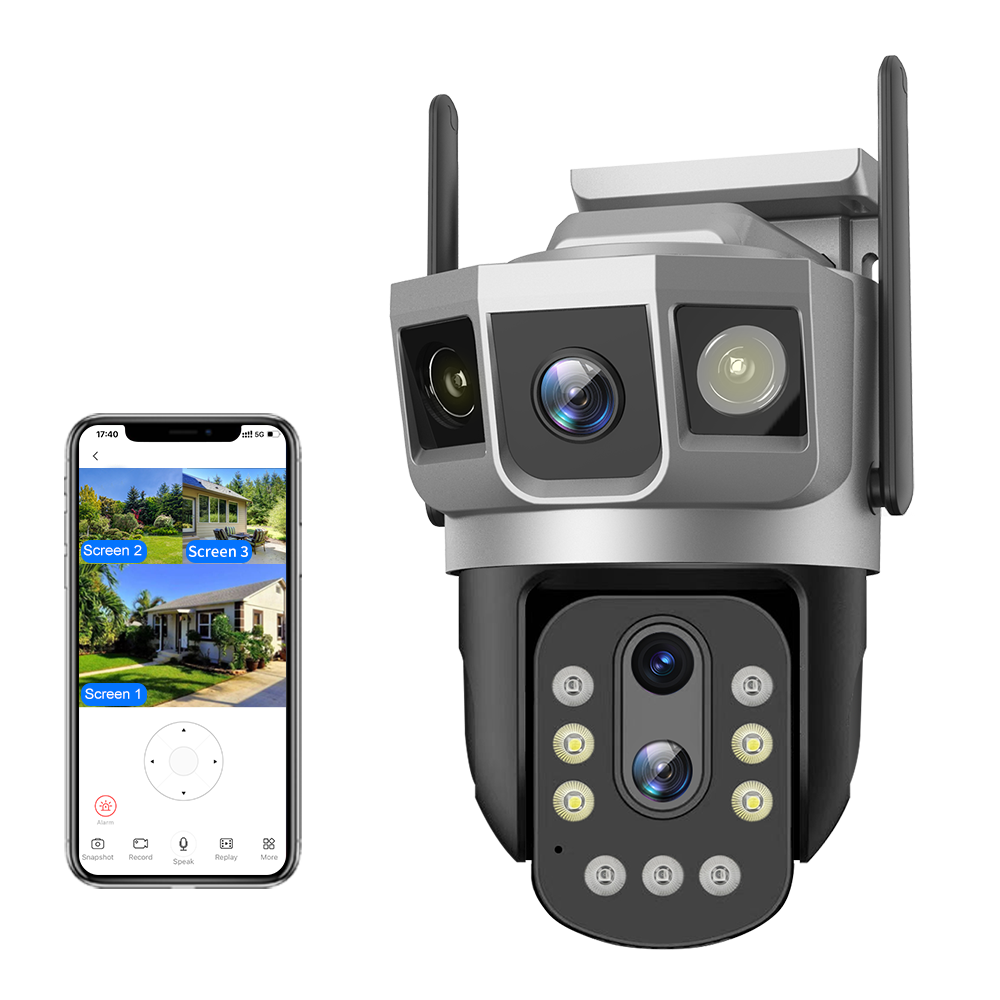 Private Model Silver Gray CCTV Camera 3 inch WIFI PTZ Bullet 10XOptical Zoom Camera 4MP IP Smart WiFi Security Camera