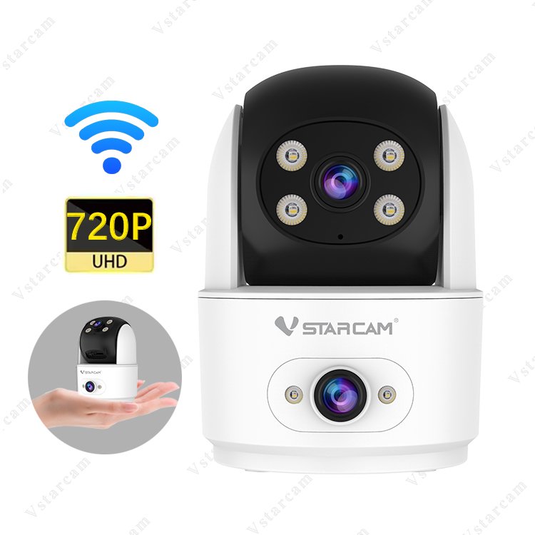 Dual lens WiFi camera indoor two way audio Home mini camera security camera CCTV