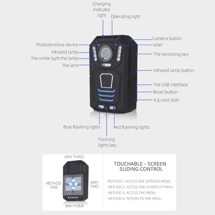Factory OEM / ODM 4G LTE WIFI Wireless GPS Portable Body Worn Camera