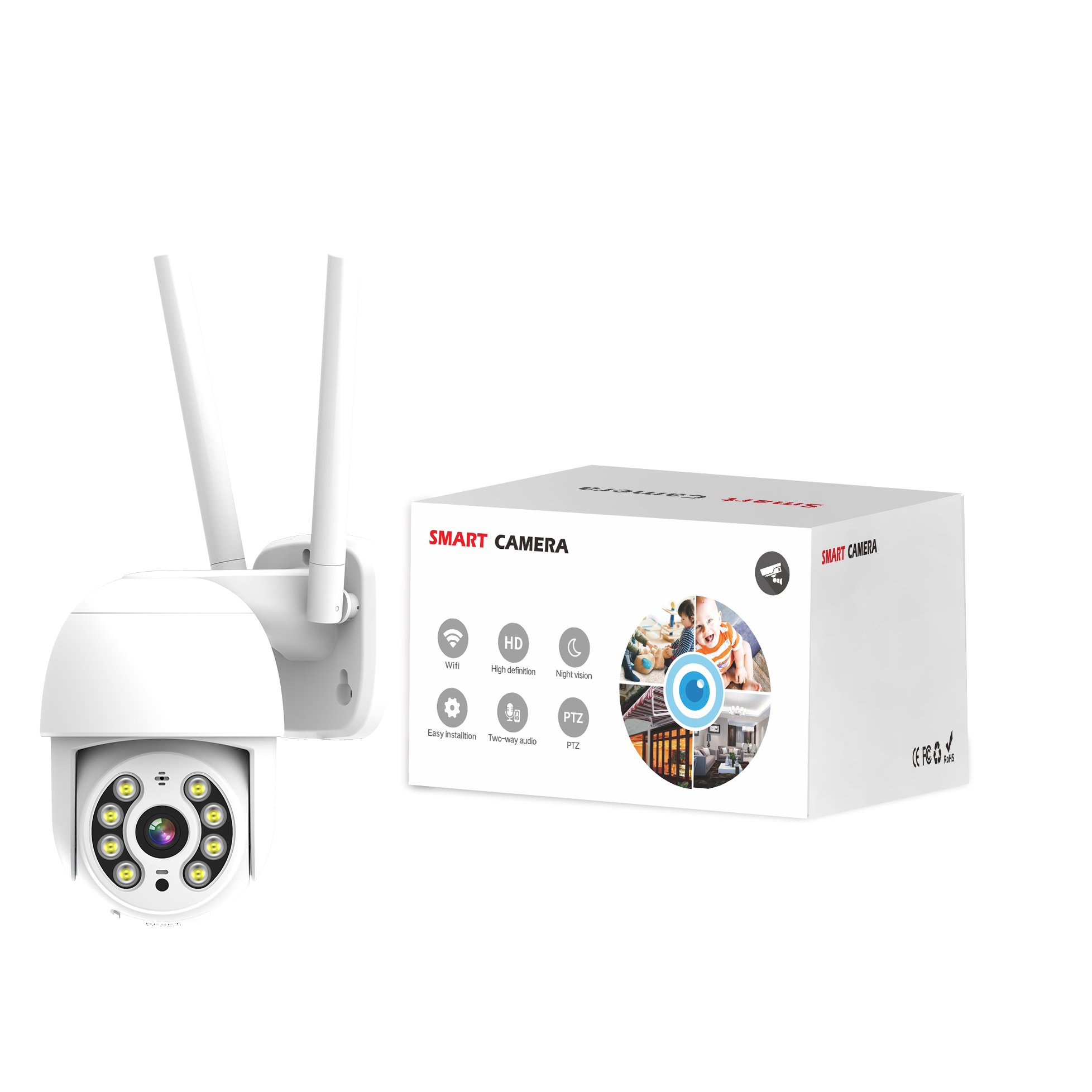 O-KAM App 5 Megapixel Surveillance Camera IP66 Waterproof Outdoor Camera Face Recognition Full HD Camera Focus Monitoring 5 MP