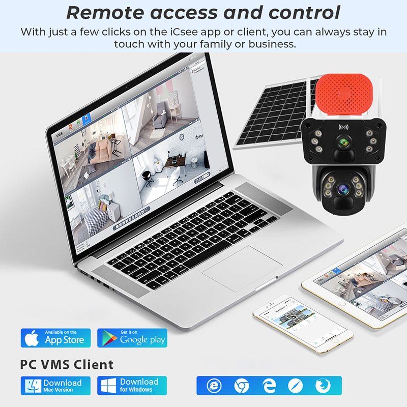 Outdoor Solar Camera 4g Sim Card 8mp Dual Lens Waterproof Wifi Ptz Humanoid Auto Tracking Security System CCTV Camera Network