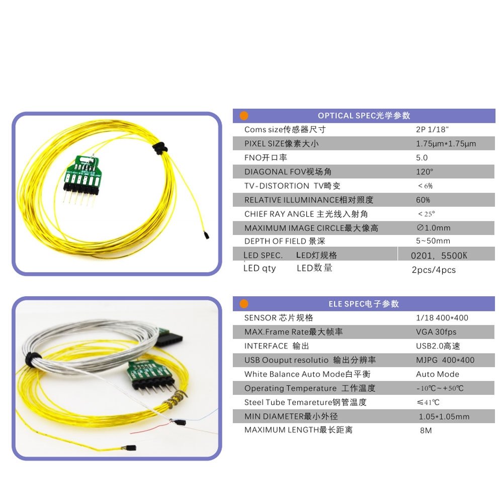 2.0mm Endoscope Camera 400*400 mini Medical endoscope camera module ovm6946