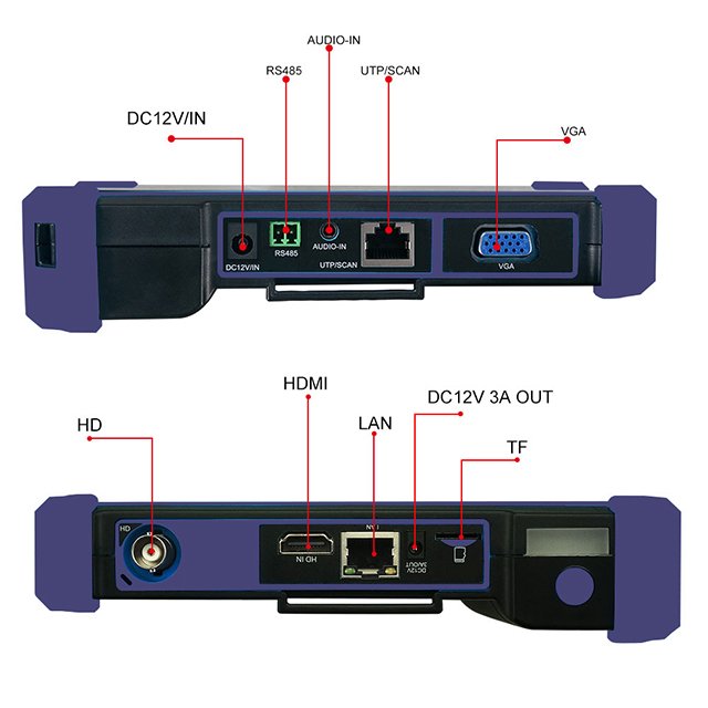TI-Z9651 Purple 5.4 inch IPC Tester 8MP CCTV Camera Tester CCTV Monitor IP Camera Tester CFTV Monitor