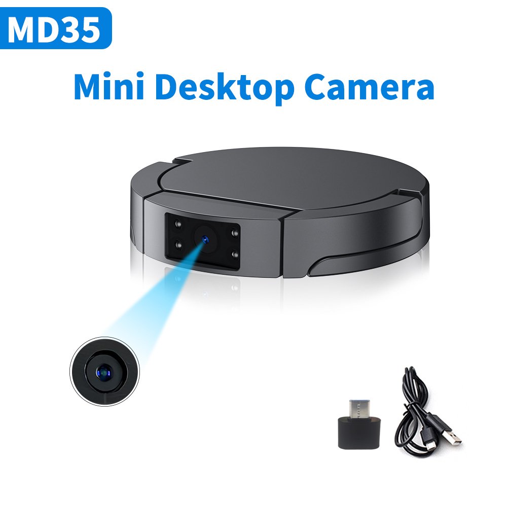 QIUGU Ynmee New MD35 Desktop Mini Camera HD Night Vision Wide Angle 10Hours Working Home Security Mini Body Cam Video Cameras