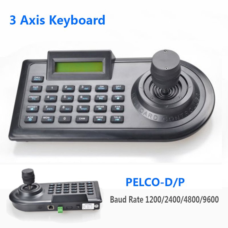 3D Joystick keyboard Controller for AHD CVI TVI Analog camera Pelco-D/P 3 Axis RS485 surveillance cctv hi-speed ptz Controller