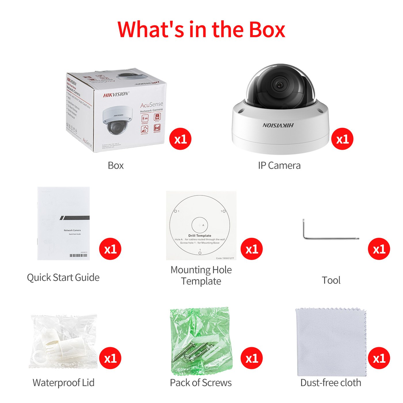 HIK Smart Hybrid Light Color Vu 4MP 6MP 8MP 4K Full Color Dome Turret Bullet PoE IP CCTV Network Camera Compatible Hikvison