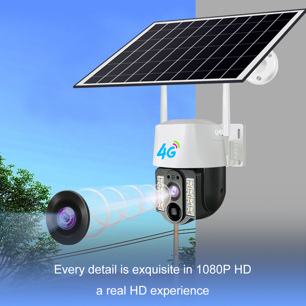 solar powered wireless motion detecting cctv security camera 4G/wifi network battery powered security camera with Night vision