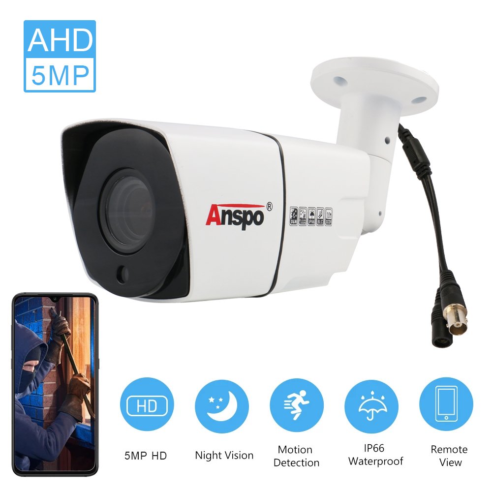 Anspo AHD Bullet camera 5MP DVR security CCTV camera Analog High Definition Infrared Night Vision