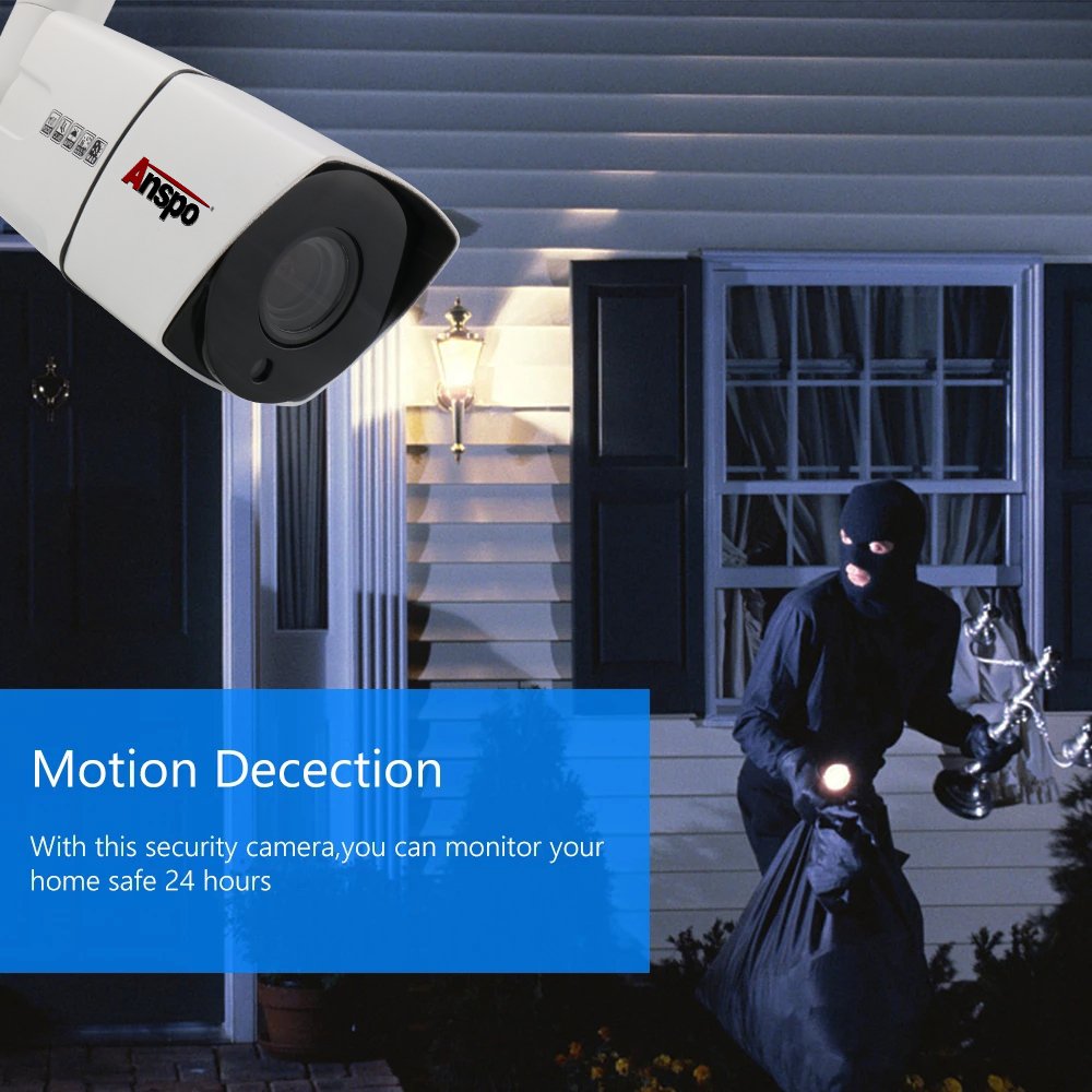 Anspo AHD Bullet camera 5MP DVR security CCTV camera Analog High Definition Infrared Night Vision