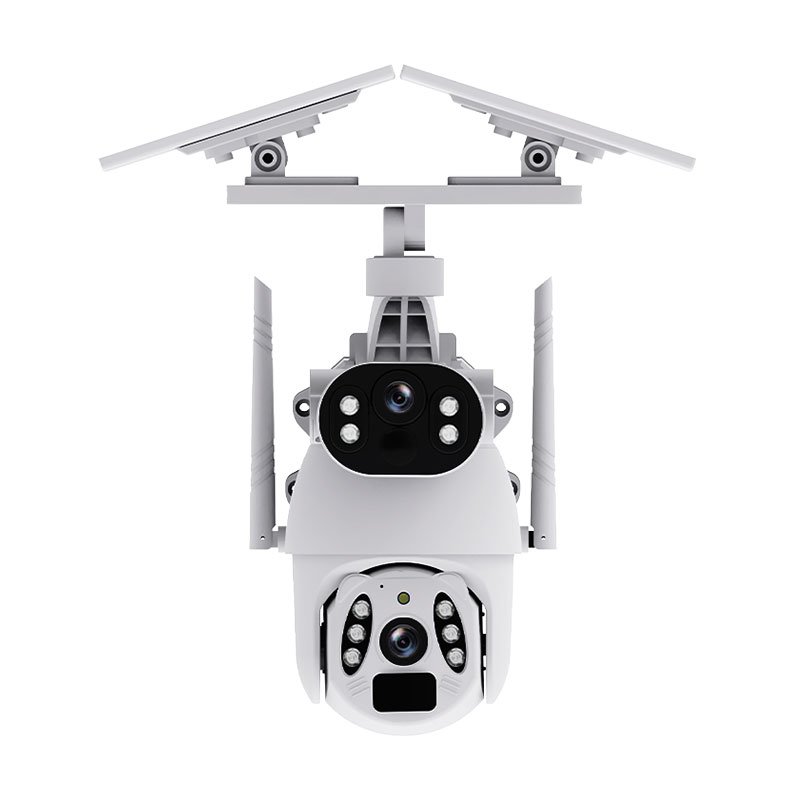 6MP UBOX/i-Cam+ Q6Max Black White Gray HD 2 Lens CCTV Home Security Solar Camera WiFi 4g Auto Tracking PTZ Network Camera