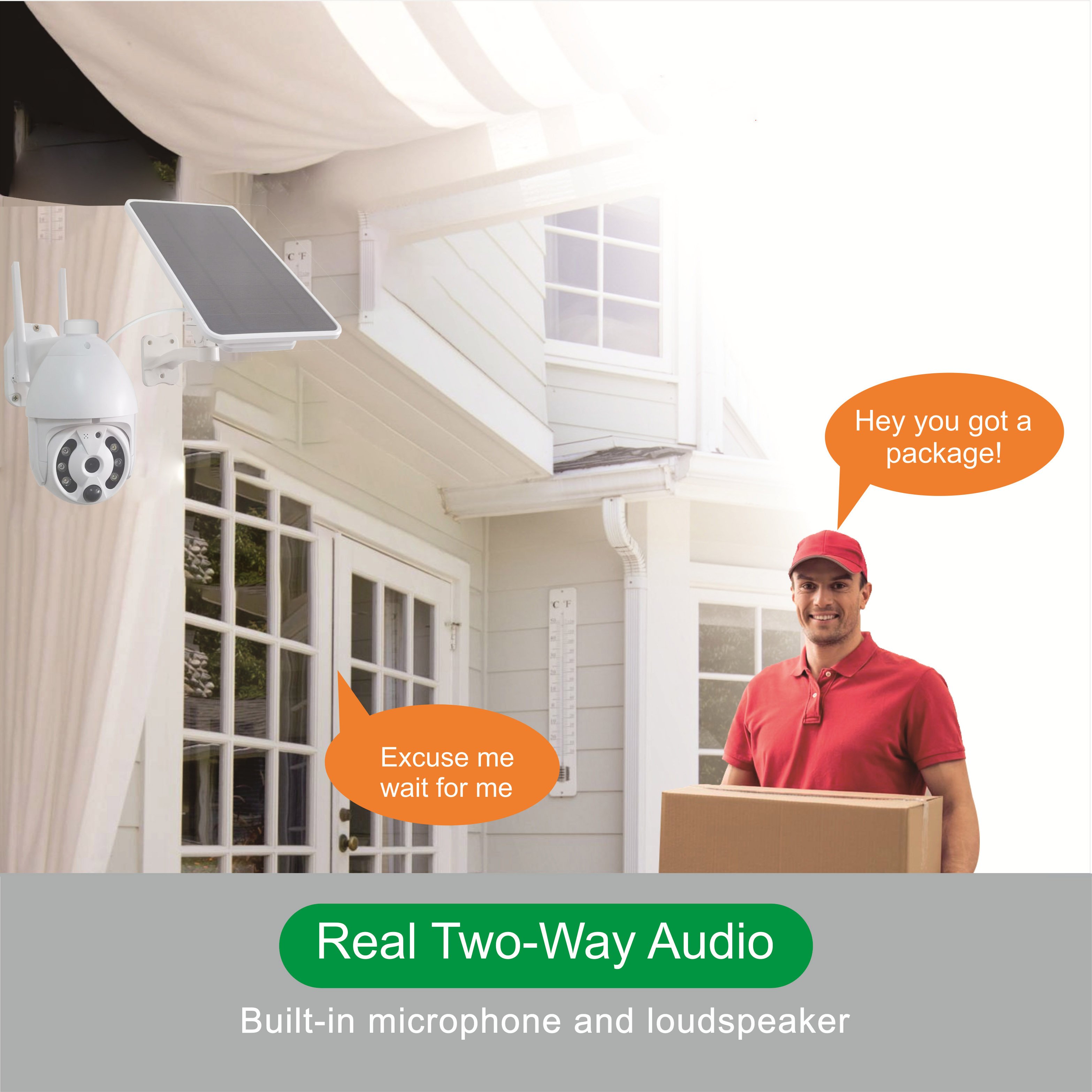 ENXUN 1080P Smart Solar Powered Wifi IP Wireless PTZ Camera Full Color Infrared Home Security CCTV Network Camera