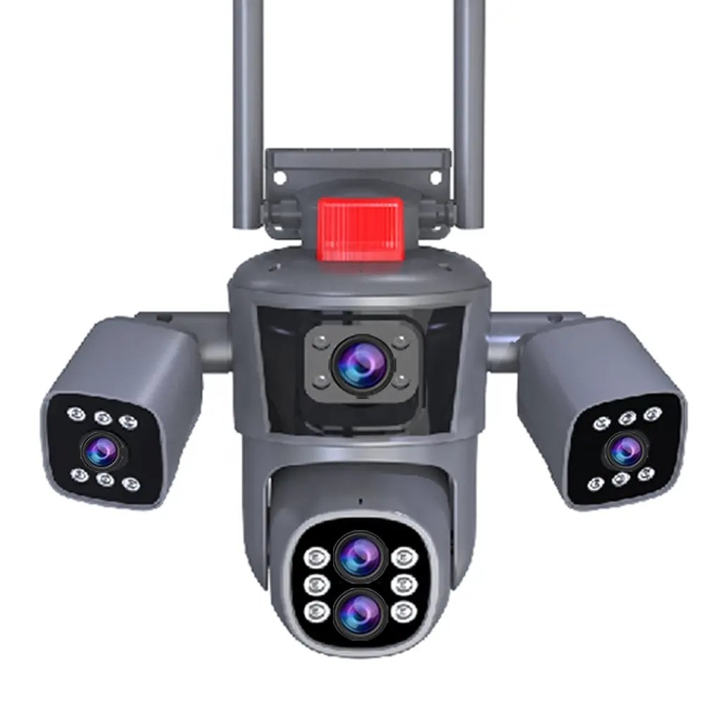 8K Outdoor Four-Lens Three Screens 10x Optical Zoom Cctv Wifi Wireless 16mp Ptz 360-Degree Ip Security Camera