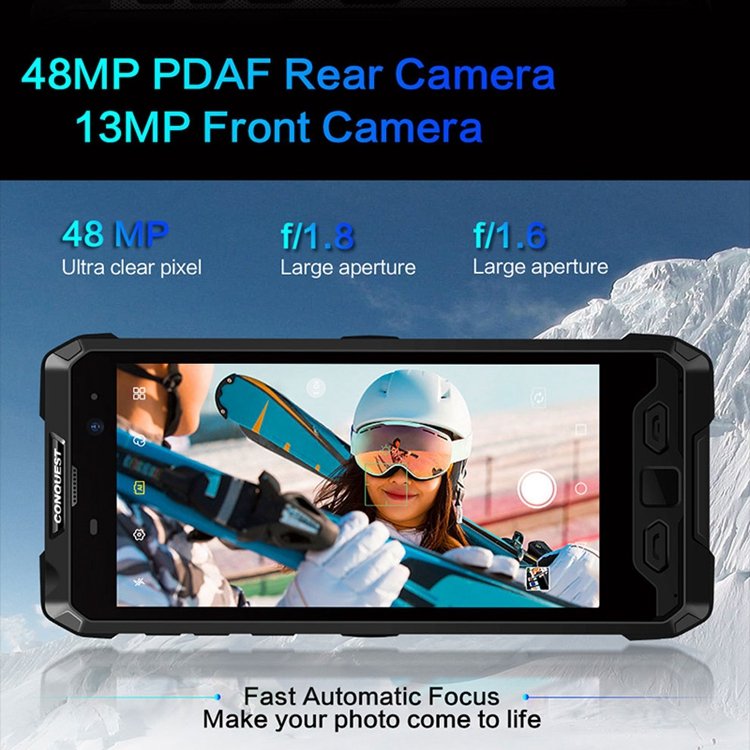 CONQUEST S19 Strong Flashlight Android OS 6G +128GB NFC IR remote RFID reader thermal imaging smart mobile rugged phone POC wal