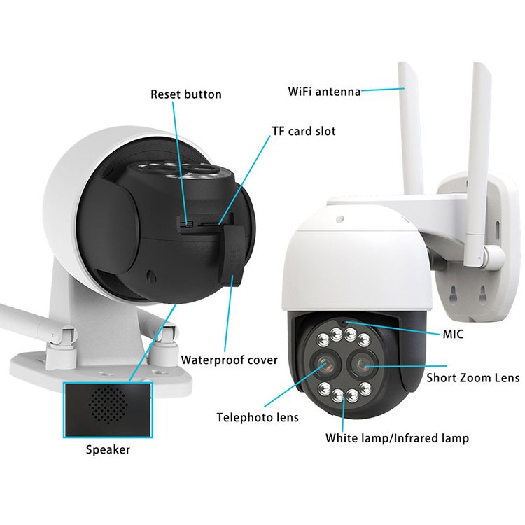 4MP Smart wifi Binoculars camera 4mp Dual Lens Wireless Wifi Outdoor Auto Tracking PTZ Camera