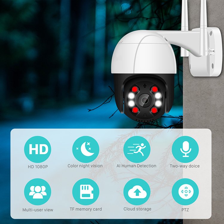 Alexa OEM Wireless Smart Home IPC Outdoor Security iCSee 5MP HD Mini WiFi Surveillance CCTV IP PTZ Network Camera