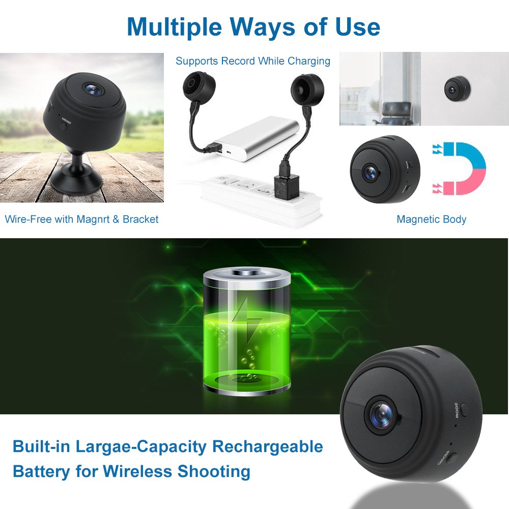 A9 Mini Camera HD 1080P Wireless 2.4G WiFi Household Security Surveillance Camera Support Night and Motion Detection