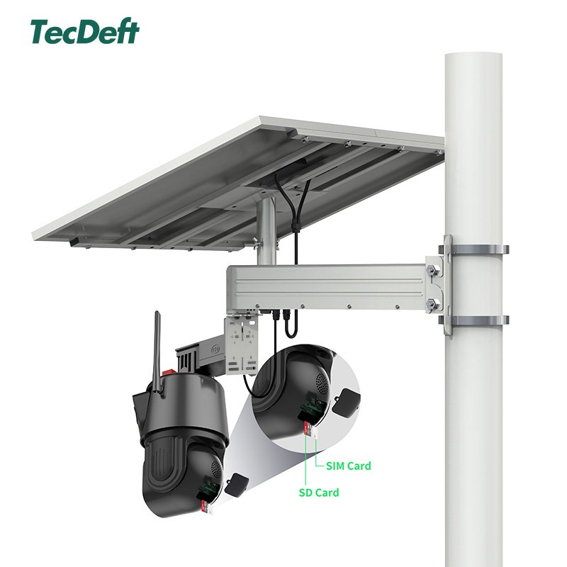 TecDeft Three Lens 4G Cctv Camera 12MP Bullet Wifi Security Solar System With Full Night Vision Auto Network Camera wifi