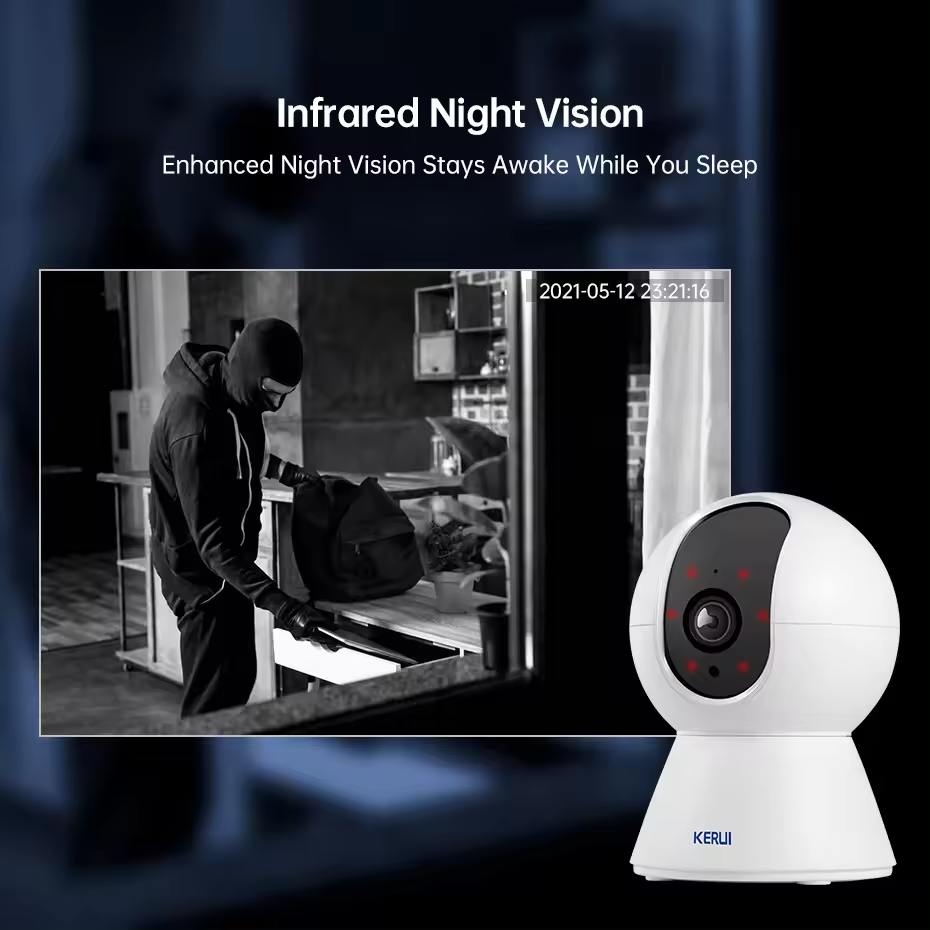 KERUI 5MP Tuya Indoor Camera Home Security Wifi IP Camera Motion Tracking APP Control Mini Network Camera Surveillance