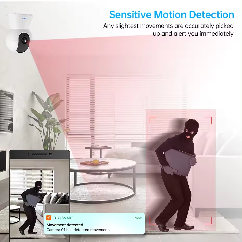 KERUI 5MP Tuya Indoor Camera Home Security Wifi IP Camera Motion Tracking APP Control Mini Network Camera Surveillance