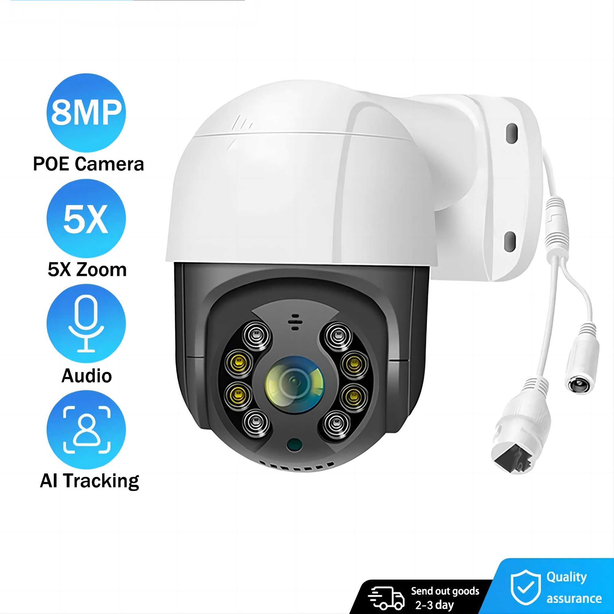 iCSee 8MP 4MP Outdoor POE camera IP ptz Security camera ptz fullcolor Dual Light Source Two-way Audio 4k POE PTZ Network camera