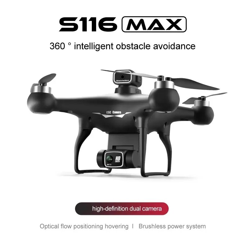 Hot S116 Drone 4k Camera Obstacle Avoidance Drone Dual Camera Profesional Mini Drone GPS with LED Lights 2024