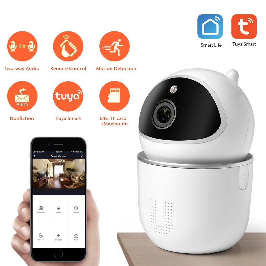 Auto-tracking Wifi IP Camera 1080P Indoor Mini Camera Tuya Smartlife Wireless Mini Network Camera