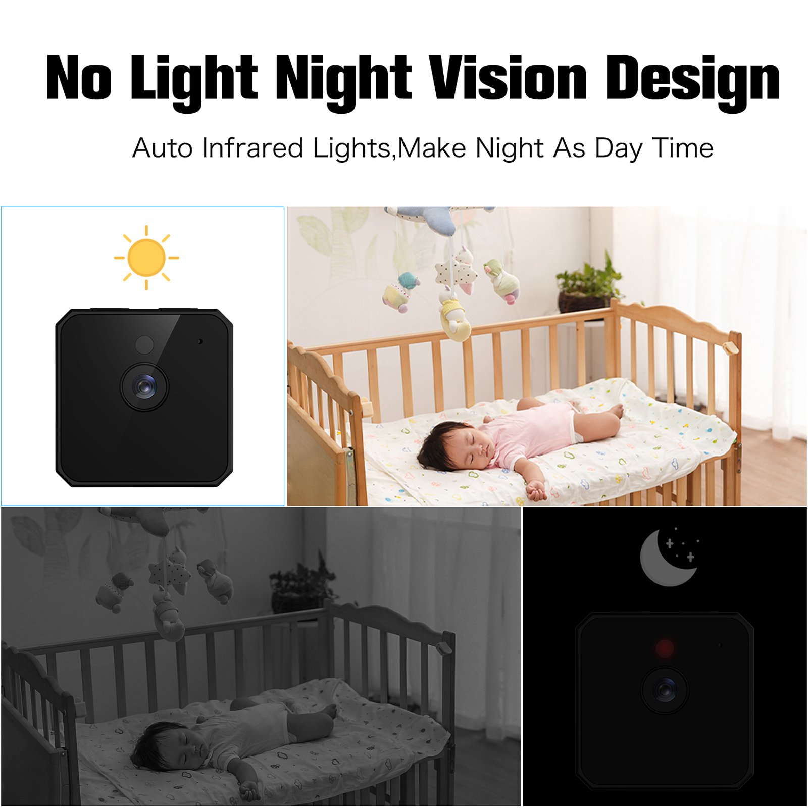 HD 1080P Mini Camera Portable Small Cam with Night Vision Indoor Security Camera for Home and Office