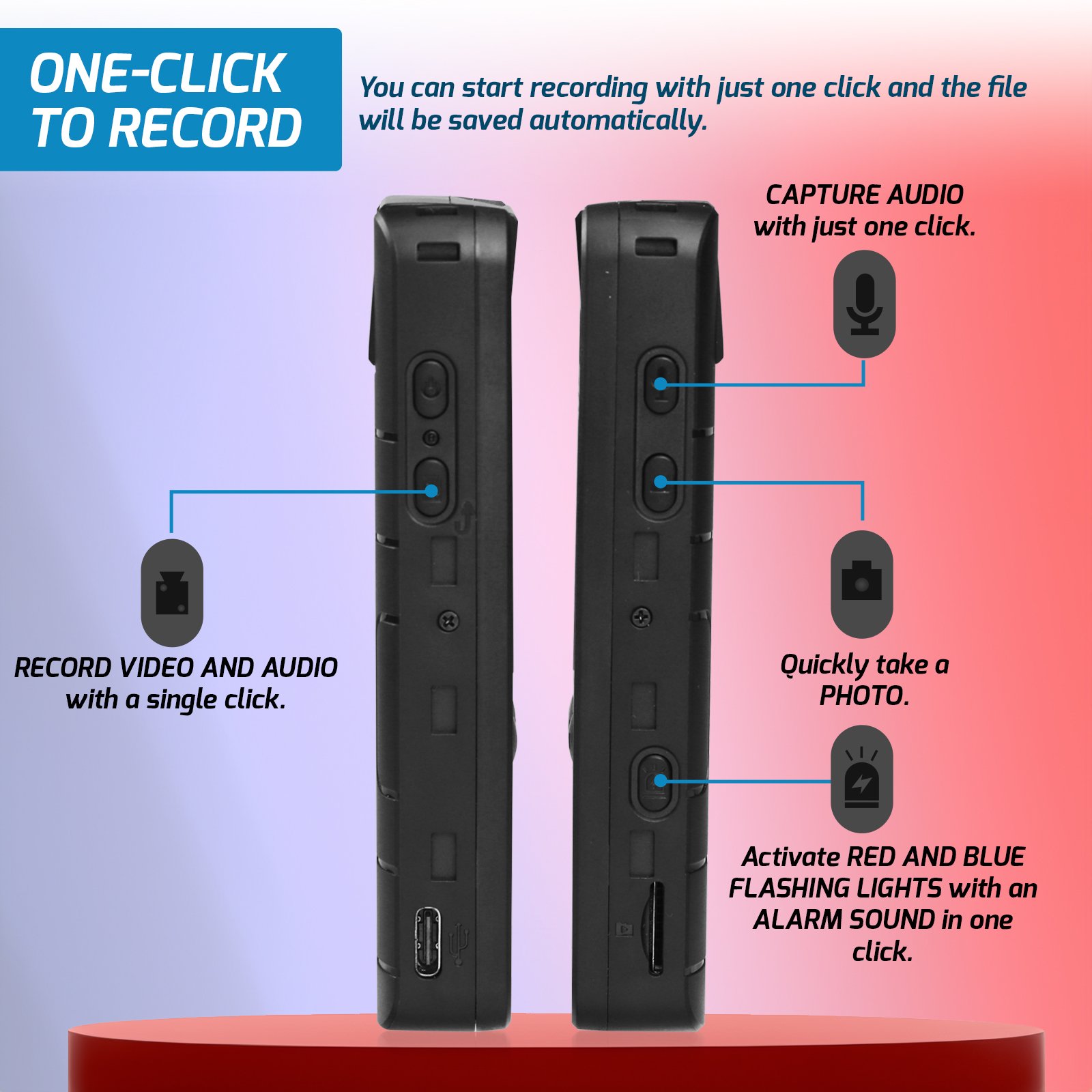 Digital Video Recorder Mini Camera 1080P Body Worn Camcorder Audio Night Vision Motion Detection (OEM Packaging Available)