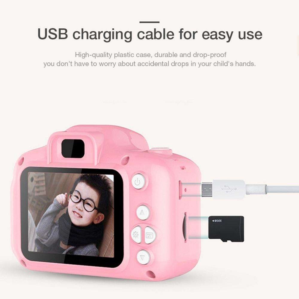 Factory direct digital kids mini camera 2 inch HD 1080p video recorder pink children kids camera