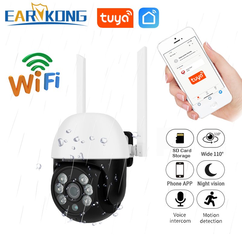 2MP 1080P HD tuyasmart smartlife Tuya outdoor waterproof ptz security night vision wireless cctv ip camera mini camera wifi