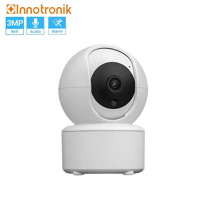 Innotronik Indoor Baby Camera 3MP Pan Tilt Auto Tracking Mini Wireless Camera Network CCTV Home Security Icsee App
