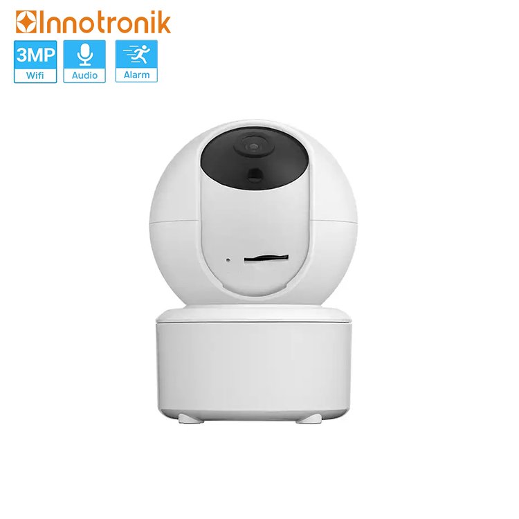 Innotronik Indoor Baby Camera 3MP Pan Tilt Auto Tracking Mini Wireless Camera Network CCTV Home Security Icsee App