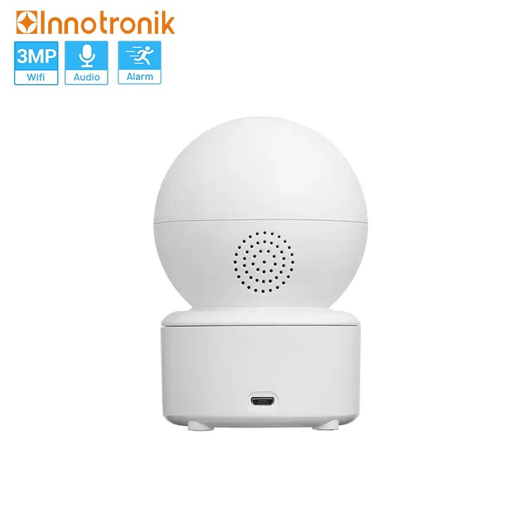 Innotronik Indoor Baby Camera 3MP Pan Tilt Auto Tracking Mini Wireless Camera Network CCTV Home Security Icsee App