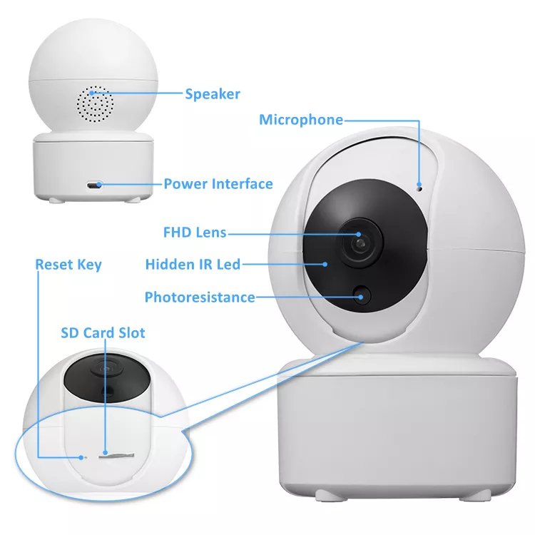 Innotronik Indoor Baby Camera 3MP Pan Tilt Auto Tracking Mini Wireless Camera Network CCTV Home Security Icsee App