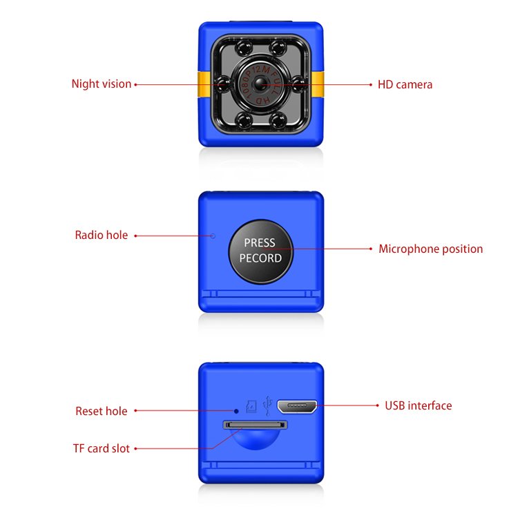 New 1080P HD camera automatic infrared night vision motion detection MINI camera DVR recorder